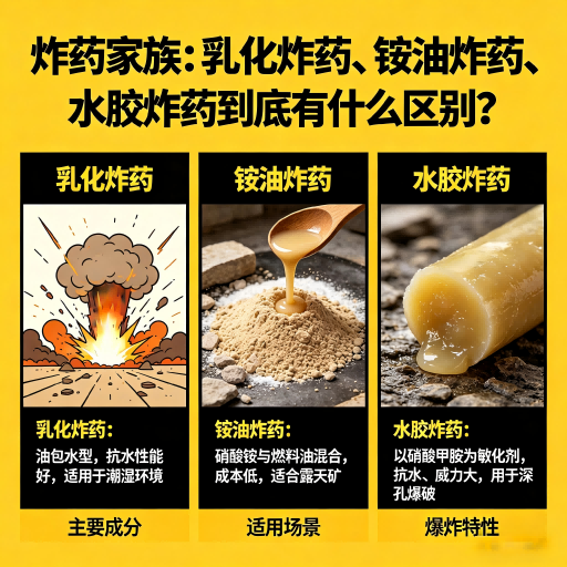 鹿城炸药家族：乳化炸药、铵油炸药、水胶炸药到底有什么区别？
